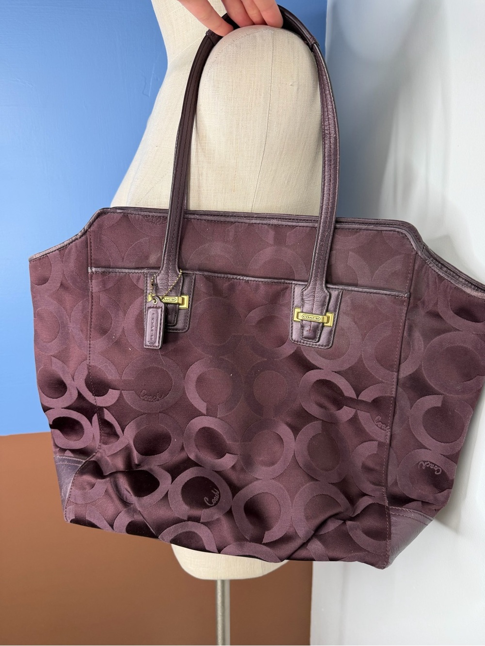 Coach Purple Plum Tote Bag with Hang Tag TLC